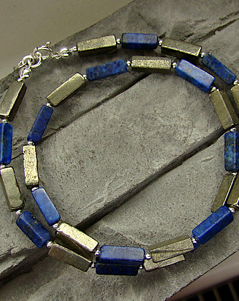 Lapis i piryt - naszyjnik, RayOfArt