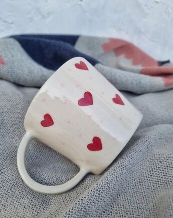 Kubek ceramiczny ręcznie malowany SERDUSZKA, krusz art