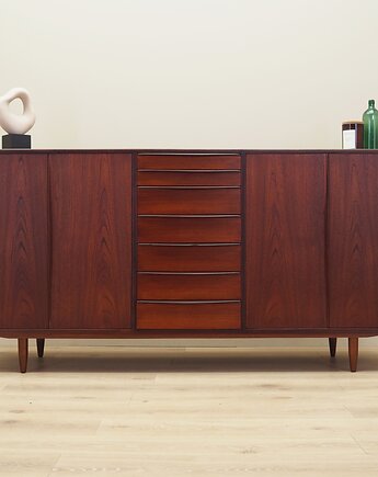 Sideboard tekowy, duński design, lata 70, produkcja: Dania, Przetwory design