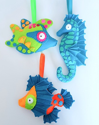 Filcowe zwierzątka na sznureczku - 3 zawieszki, Rustic City