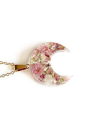 Naszyjnik lunula z kwiatami