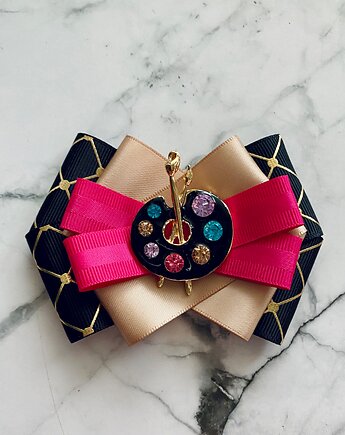 Artystyczna Brosza z Kolekcji ART z paletą farb, Pudrowy Różowy