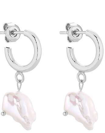 Srebrne półkola S z naturalnymi perłami, SOTHO