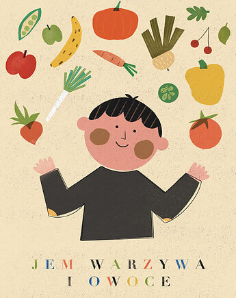 Plakat Jem warzywa i owoce_ON, MUKI design
