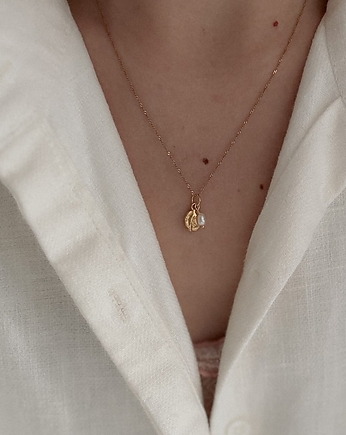 Naszyjnik 2 perły złocony, Vander jewelry