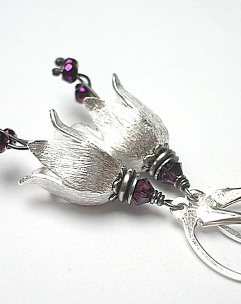 Kolczyki Swarovski Leśne dzwonki -  violet metalic-, Katia i krokodyl