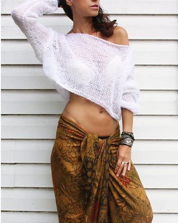 Sweter handmade boho angora star, Mademoiselle Patrini
