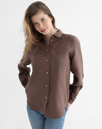 Lniana koszula 100% len DARK CHOCOLATE, so linen!