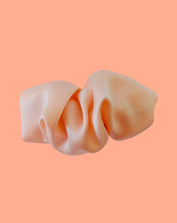Scrunchie spinka klamra jedwabna brzoskwiniowa rosa, Capillum
