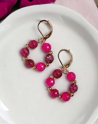 Kolekcja WIANKI : urocze kolczyki : fuchsia, kaktusia