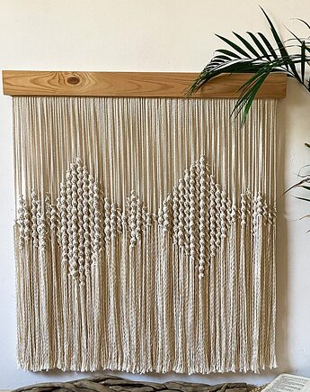 Minimalistyczna nowoczesna modernistyczna makrama  boho XXL, Zaplątana W Sznurki