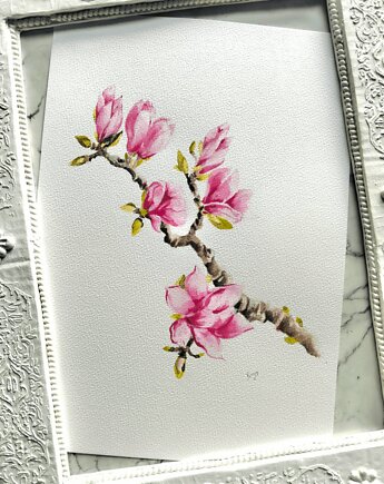 Akwarela magnolia, Wiktoria Borys Art