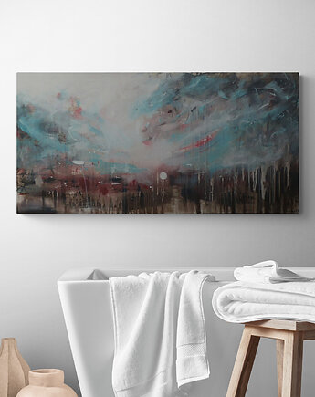 Obraz na zamówienie kupującego - abstrakcyjny pejzaż - 50x100 cm, Kasia Kulicka