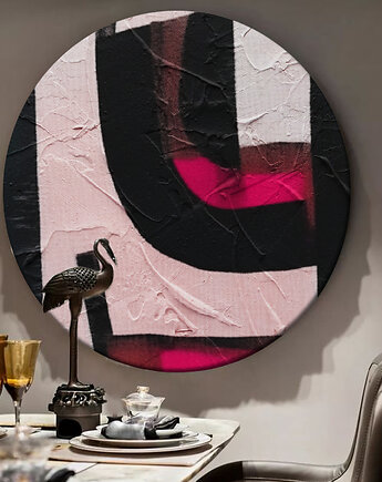 Okrągły obraz na płótnie - PaSSiOn - nietypowa dekoracja na ścianę, art and texture