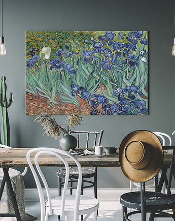 Vincent van Gogh  - 100x70 cm Irysy (1-0360), raspberryEM