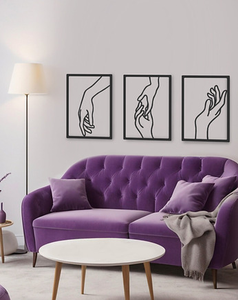 Metalowe obrazy Dłonie (Zestaw), Vavum Furniture