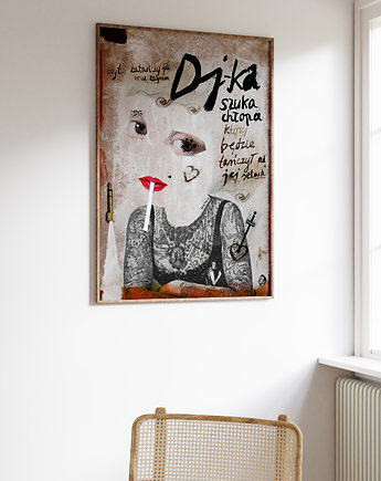 Plakat DJ-ka grafika na prezent  techno urodziny muzyka ilustracja, BEATNIK illustration