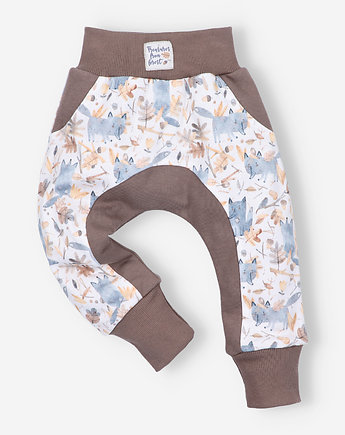 Spodnie niemowlęce SKARBY JESIENI z bawełny organicznej dla chłopca  , Nini