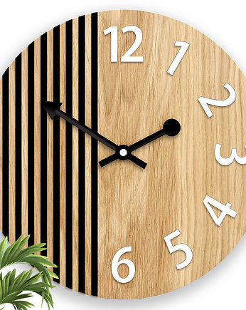 Zegar  ścienny drewniany dębowy Londyn 33 CM, ModernClock