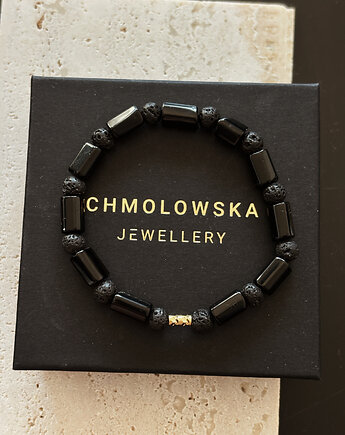 Bransoletka męska Lawa  i Turmalin, Chmolowska Jewellery