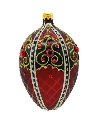 Bombka choinkowa: Ekskluzywne jajo Faberge z czarnym ornamentem: bordowe, Syn Bombkarza