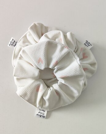 Scrunchie LOVE 3szt - frotka do włosów velvet, Słodkiego Miłego Szycia