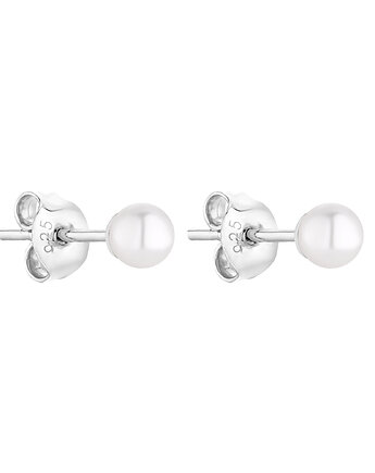 Srebrne kolczyki z białymi perłami SWAROVSKI CRYSTAL, SOTHO