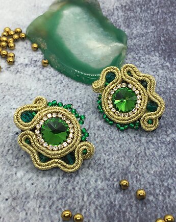 Kolczyki mini sutasz 1 zielone, NINA MARIN