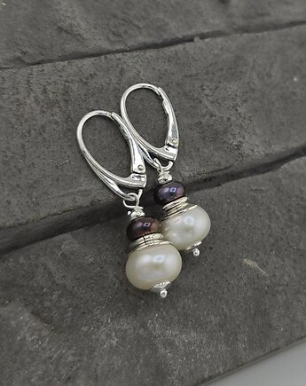 Kolczyki srebrne Perły Duo, RayOfArt