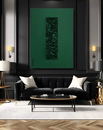 EMERALDA - Wielkoformatowy obraz autorski na płótnie GRUBA RZEŹBA 80x120cm, art and texture