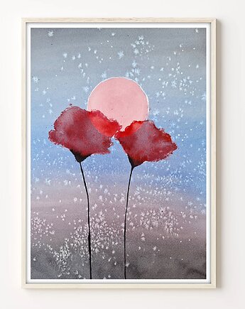 Oryginalna akwarela. Maki A4, Malgorzata Domanska
