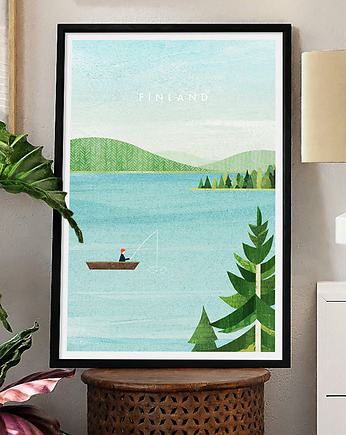 Finlandia - nad jeziorem - plakat fine art, minimalmill