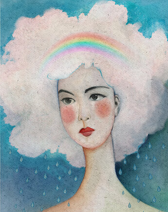 Plakat Fine Art giclee PANNA CHMURKA, ma illustories
