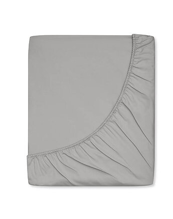 Prześcieradło satynowe z gumką cloudy grey, White pocket