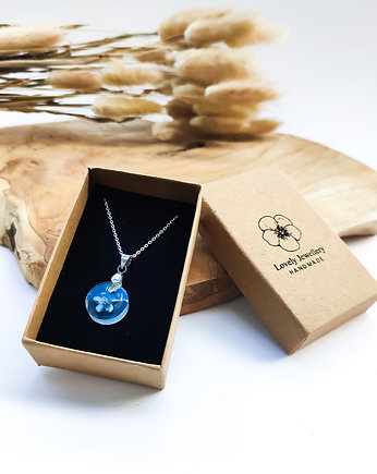Okrągły naszyjnik z niezapominajką, Lovely Jewellery