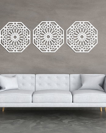 DEKORACYNY TRYPTYK MAROKAŃSKI, STYL MAROKAŃSKI, DEKORACJA ŚCIENNA 3D, ORNAMEN, ORNAMENTI