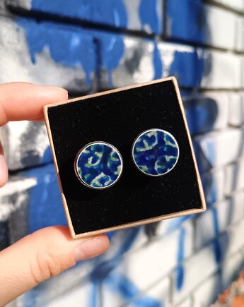 Spinki Bolesławiec, biżuteria z talerzy