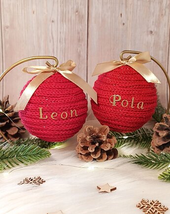 Bombka z włóczki z imieniem, personalizowana, Włóczkopis