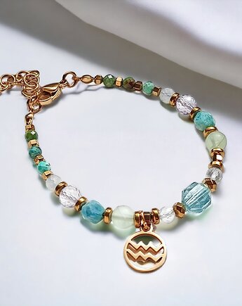 WODNIK - zodiac collection - PREMIUM - gold, kaktusia