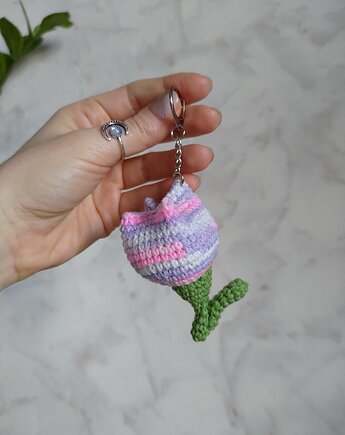 Brelok tulipanek, Brelok do kluczy, Brelok na prezent, Brelok kwiat, EcoToysByNastya
