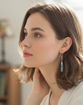 Topaz i srebro 925 - eleganckie klasyczne kolczyki, Yamira Art Studio