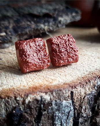 Kolczyki, bordo mat, Figa handmade accessories
