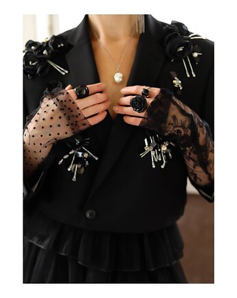 Marynarka custom ręcznie zdobiona, Celina Parysów
