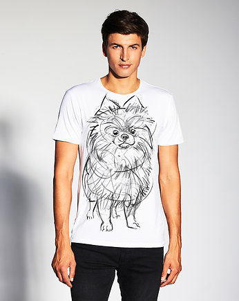 Pomeranian Dog Men's T-shirt white, SELVA