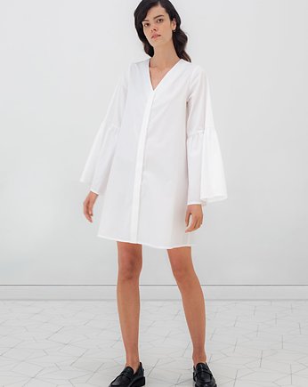 Biała sukienka koszulowa Fila- 100% bawełna,, Plana wear