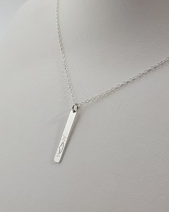 Srebrna celebrytka łańcuszek blaszka z grawerem, ZaNa Design
