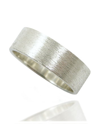 Srebrna matowa obrączka, srebro 925, Toros Design