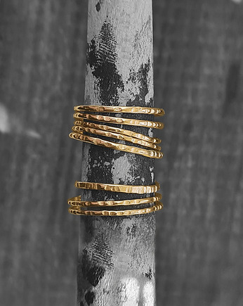 Zestaw 6 obrączek TIDE mosiądz, COCONUT