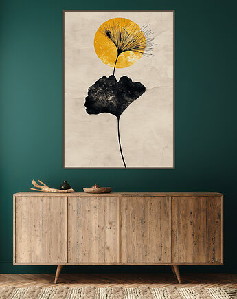 Miłorząb - Plakat, druk - Chiński Orient, Harmonia Zen, Roślinny #44, Black Sapphire Art