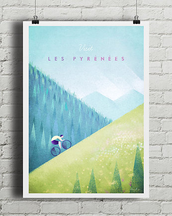 Pireneje - vintage plakat, minimalmill
